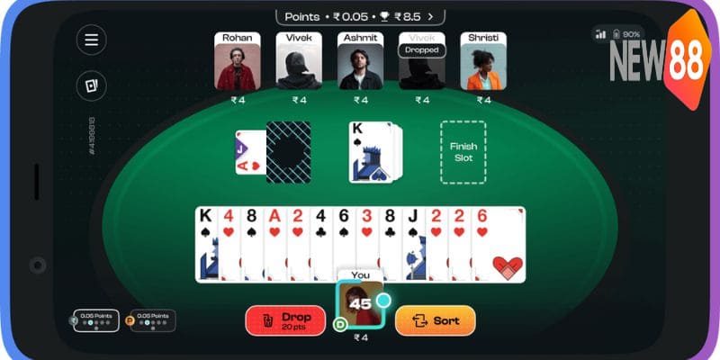 Tỷ lệ điểm thưởng trong trò chơi Rummy 3 lá